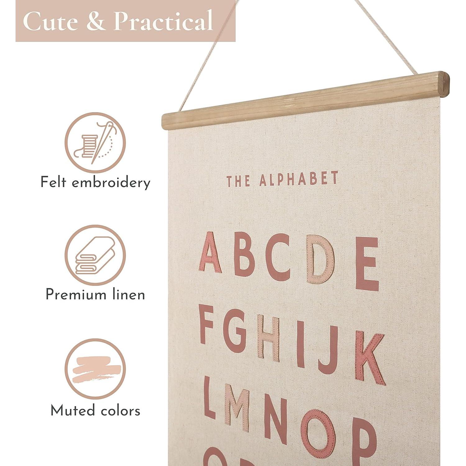 Póster Bordado Alfabeto Bon et Beau 40x61 cm Decoración Infantil