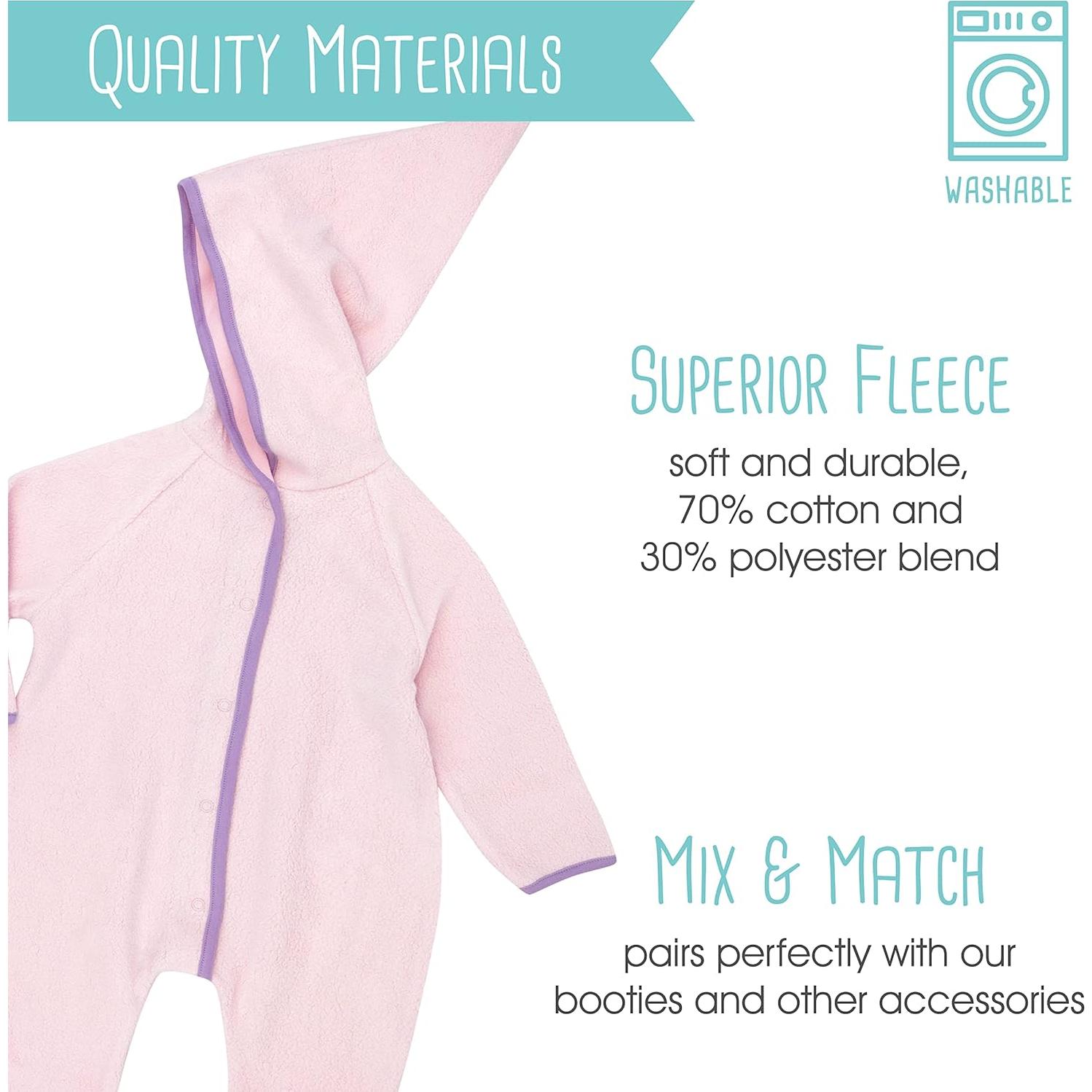 Overol de Forro Polar Zutano Cozie para Bebé 3 Meses Rosa