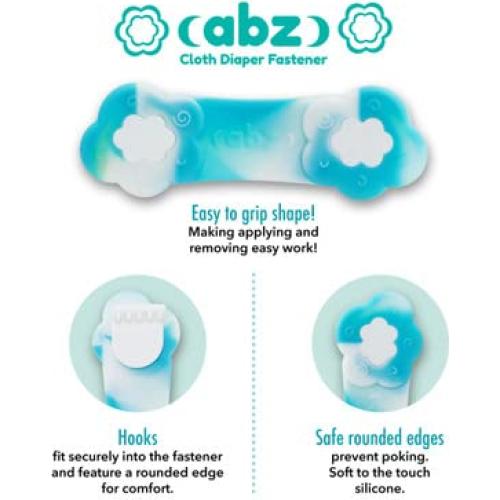 Sujetadores de Pañales de Tela ABZ - Paquete de 4 - Talla Única