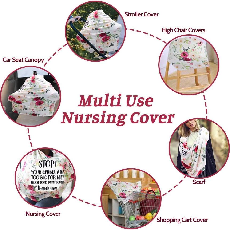 Funda para Asiento de Auto Bebé Cubierta de Lactancia Floral