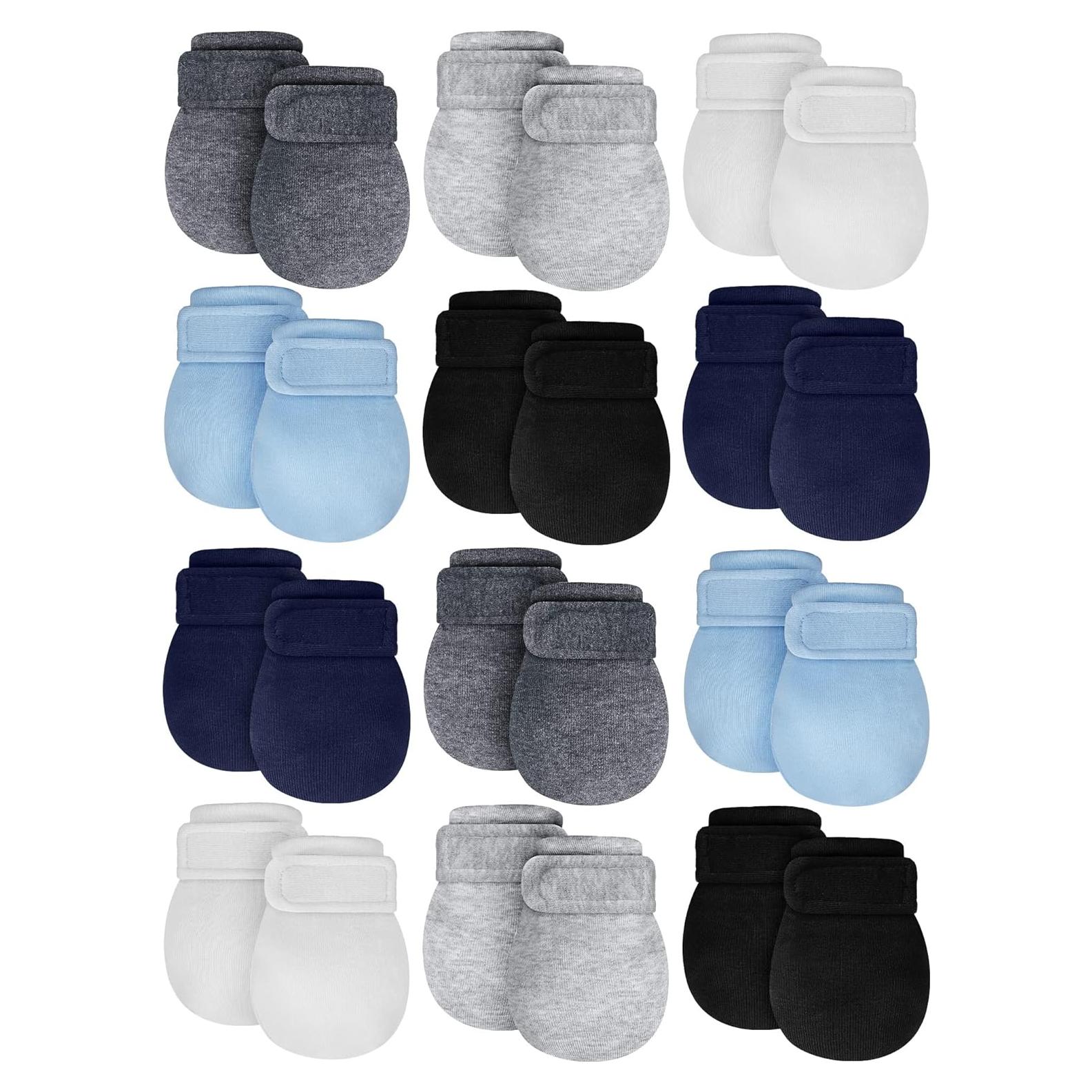 Newcotte 12 Pares de Mitones Ajustables para Bebés Algodón
