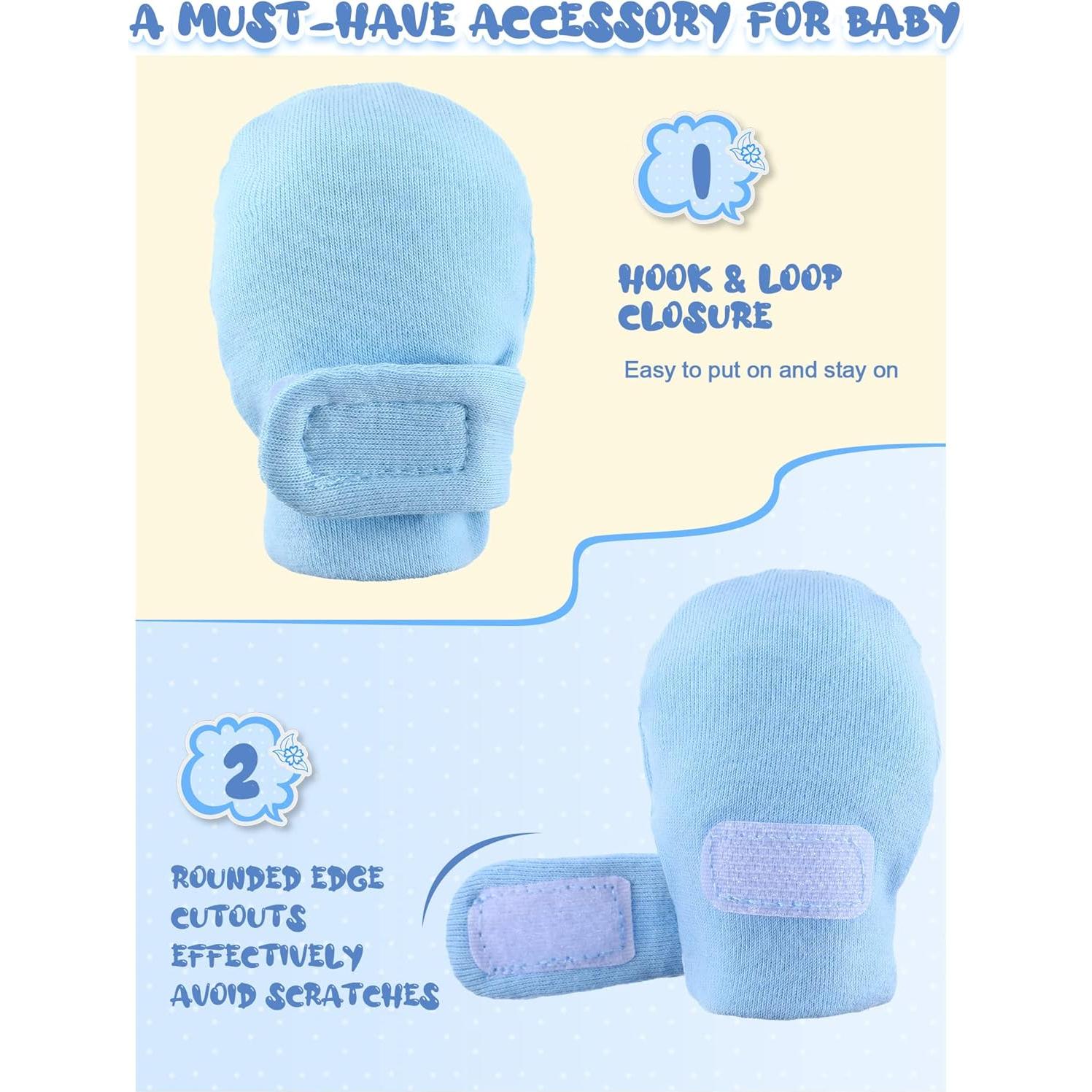 Newcotte 12 Pares de Mitones Ajustables para Bebés Algodón