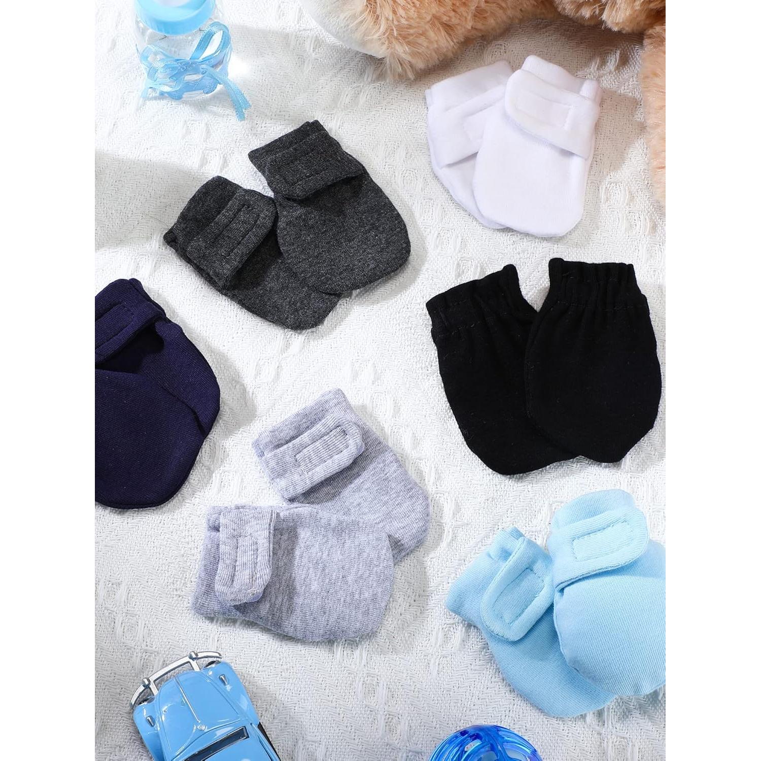 Newcotte 12 Pares de Mitones Ajustables para Bebés Algodón