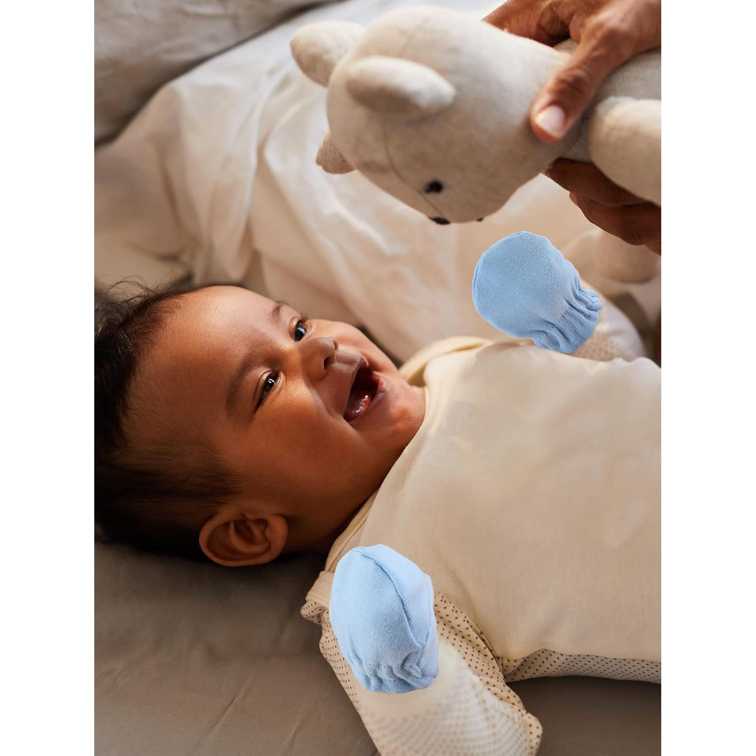 Newcotte 12 Pares de Mitones Ajustables para Bebés Algodón