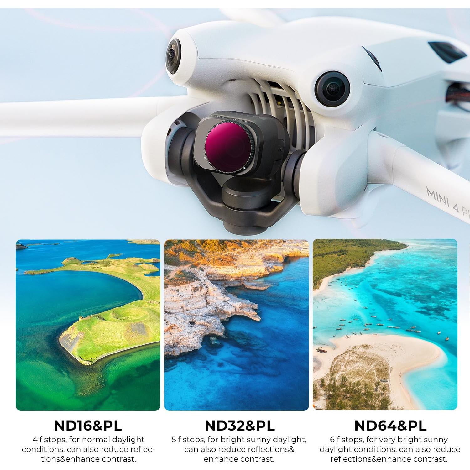 Kit de Filtros CPL ND K&F Concept para DJI Mini 4 Pro - 6 Piezas