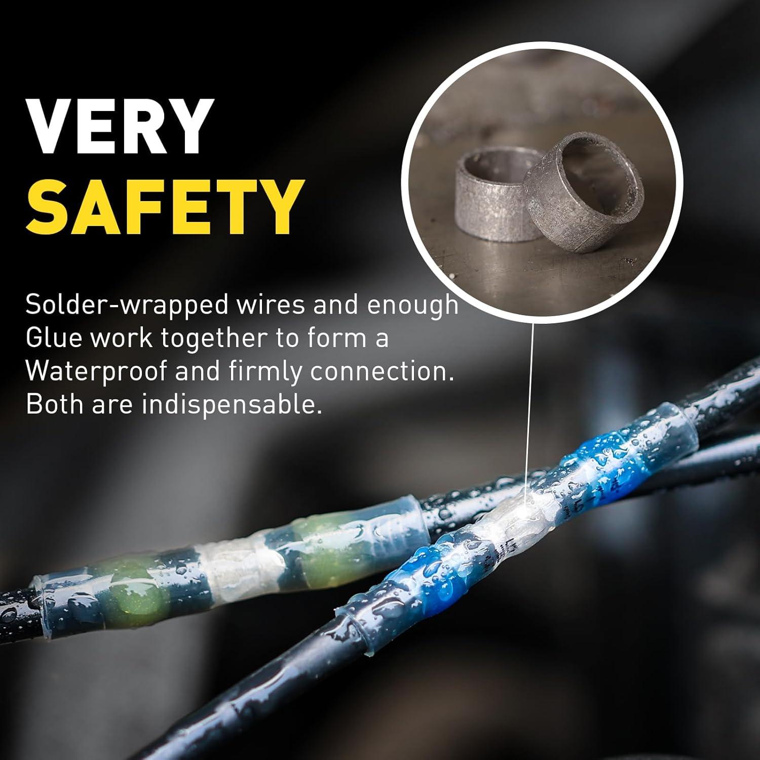 Conectores de Cable Termorretráctiles Haisstronica 50PCS AWG 12-10