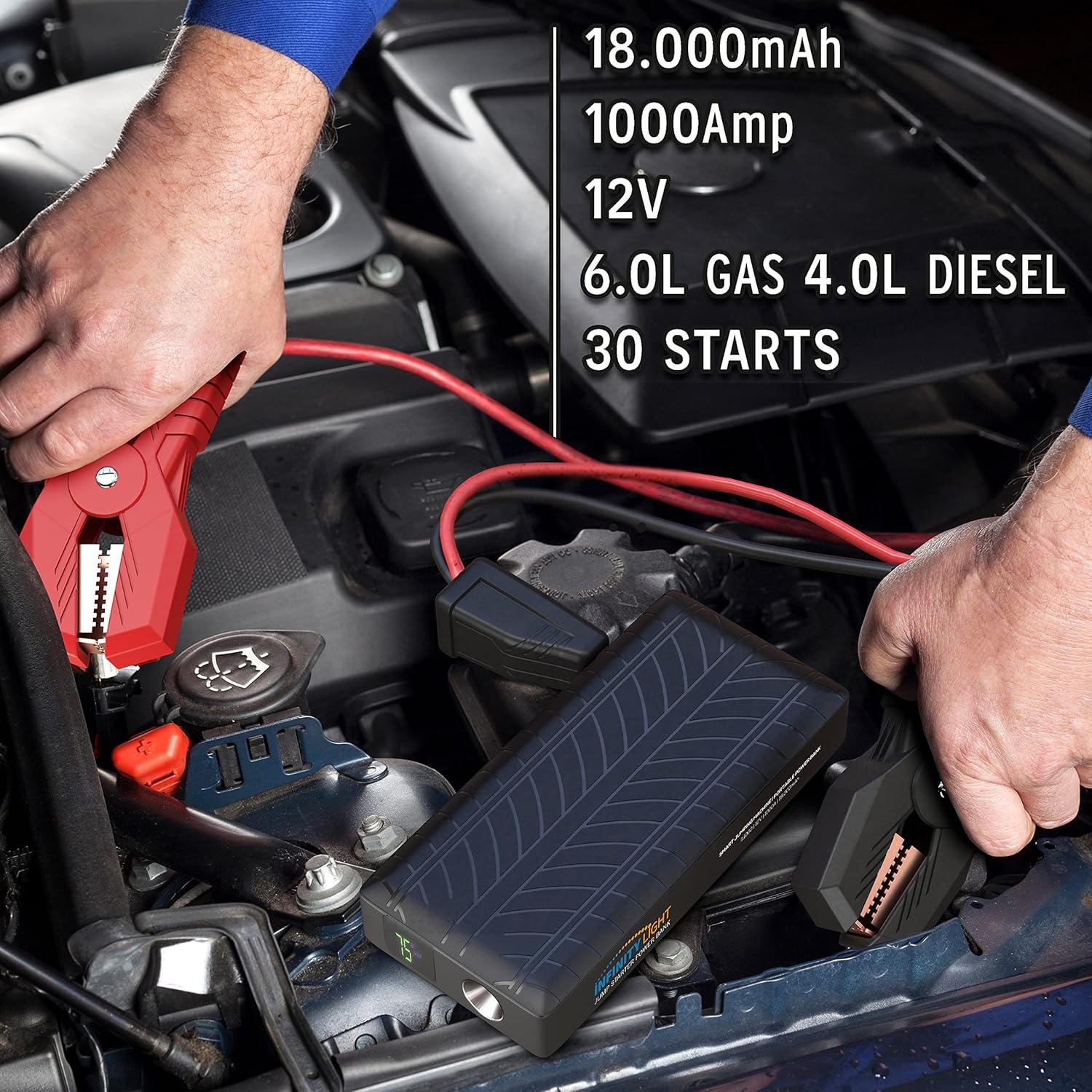 Batería de Arranque Portátil Infinity Light 1000A 18000mAh 12V