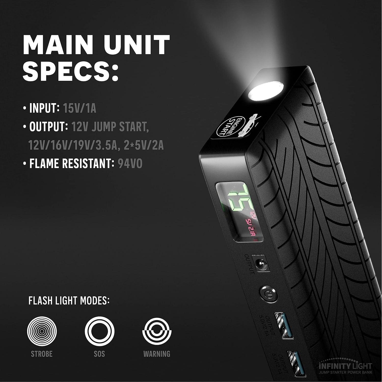 Batería de Arranque Portátil Infinity Light 1000A 18000mAh 12V