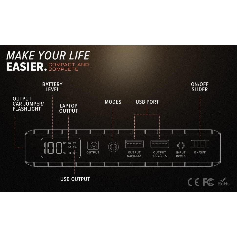 Batería de Arranque Portátil Infinity Light 1000A 18000mAh 12V