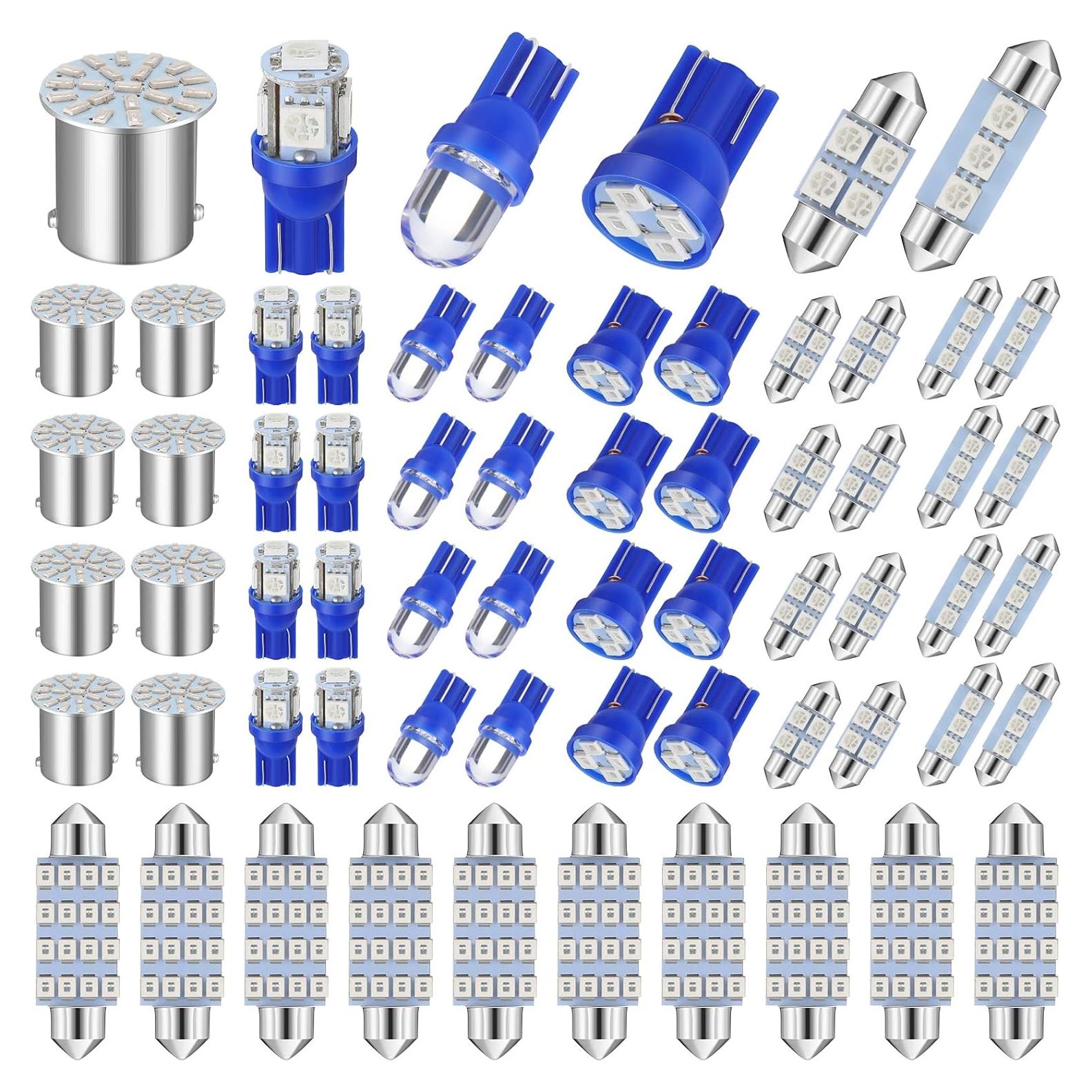 Kit de 70 Bombillas LED Frienda para Automóvil Luz Interior Azul