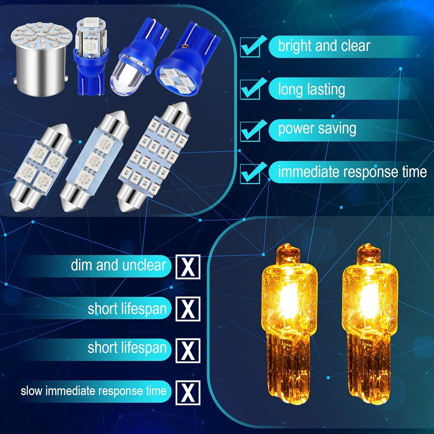 Kit de 70 Bombillas LED Frienda para Automóvil Luz Interior Azul