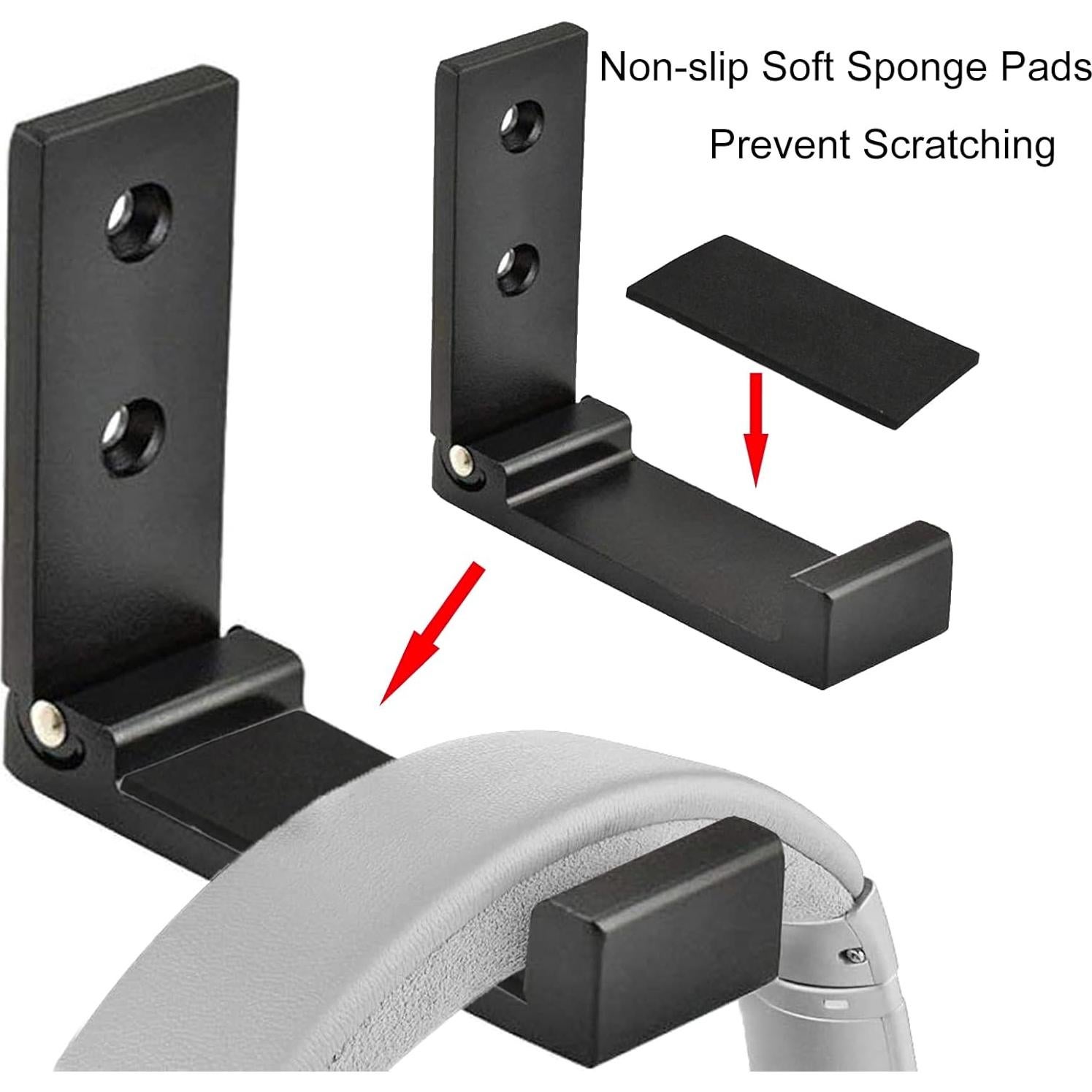 Ganchos de abrigo plegables Latomex 2 unidades aluminio negro