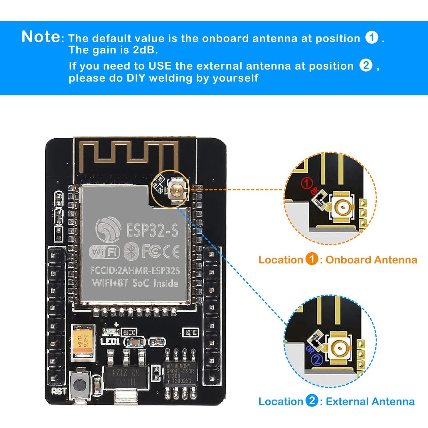Placa ESP32-CAM AEDIKO WiFi Bluetooth 2MP Cámara OV2640