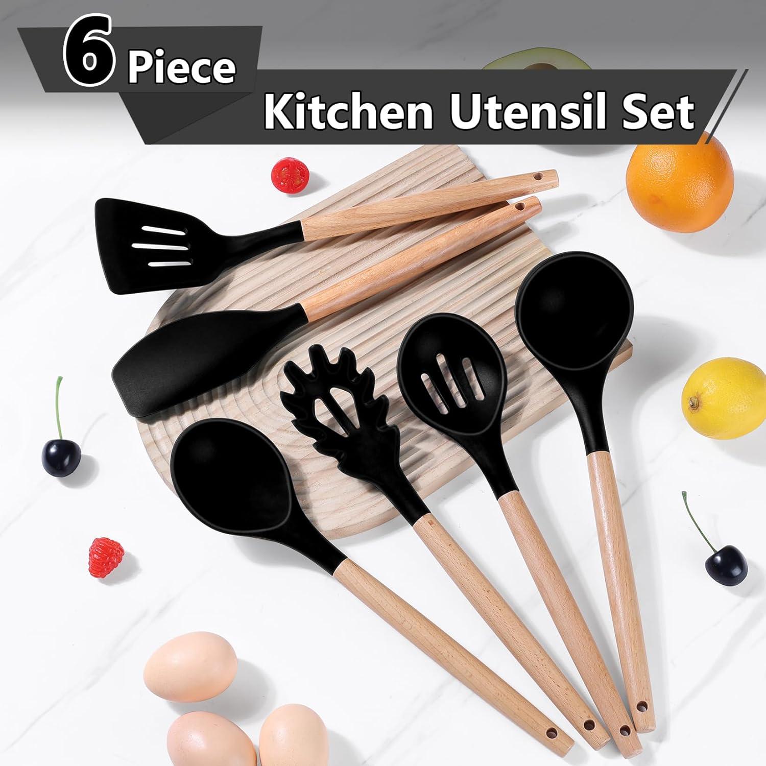 Juego de Utensilios de Cocina P&P CHEF 6 PZS Silicona y Madera