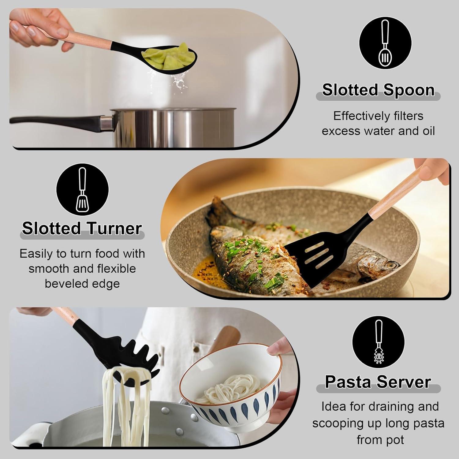 Juego de Utensilios de Cocina P&P CHEF 6 PZS Silicona y Madera