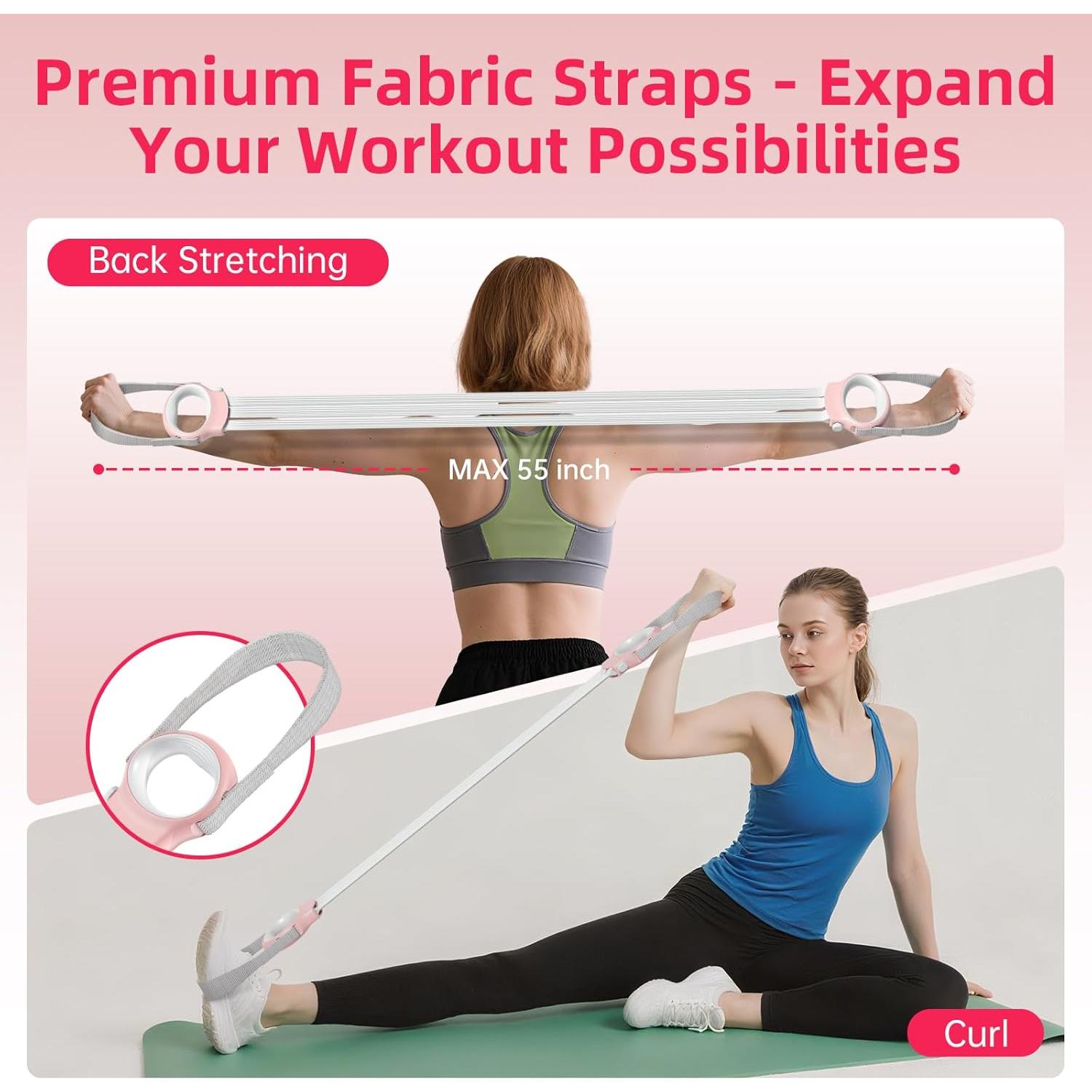 Bandas de Resistencia Ajustables VANIGO 20-60lb Rosa Poderoso