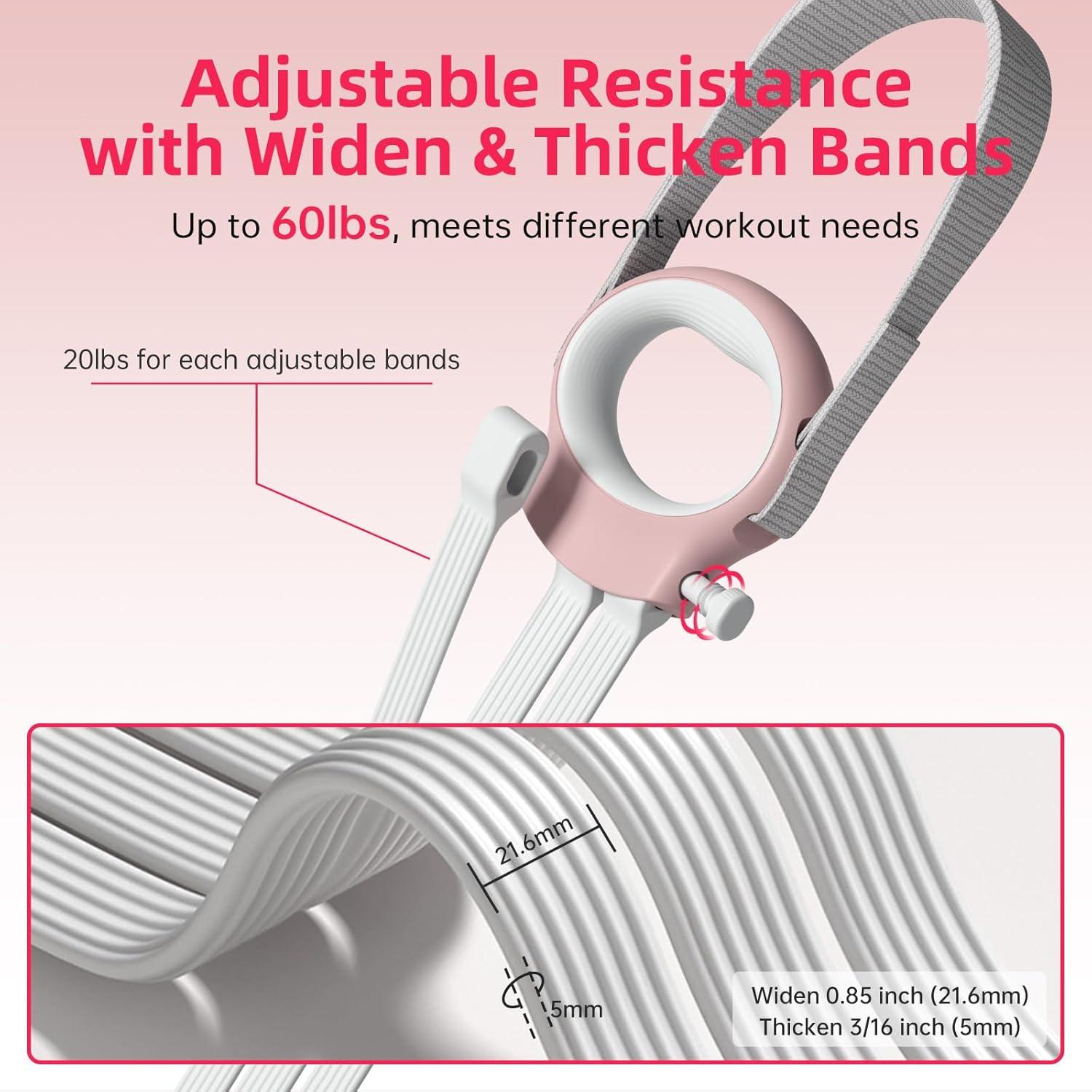Bandas de Resistencia Ajustables VANIGO 20-60lb Rosa Poderoso