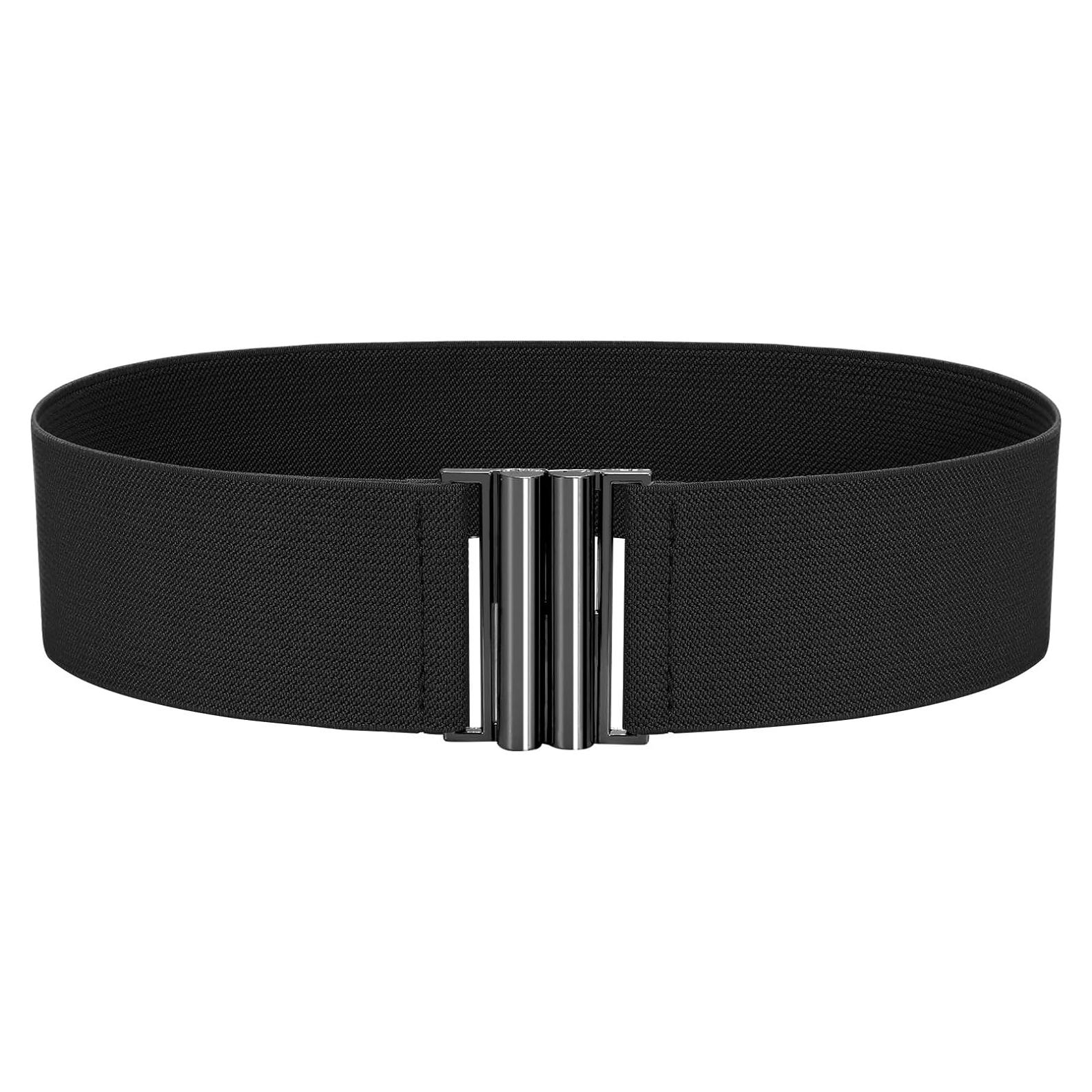 Cinturón Elástico Ancho VONMELLI para Mujeres - Ajustable Negro