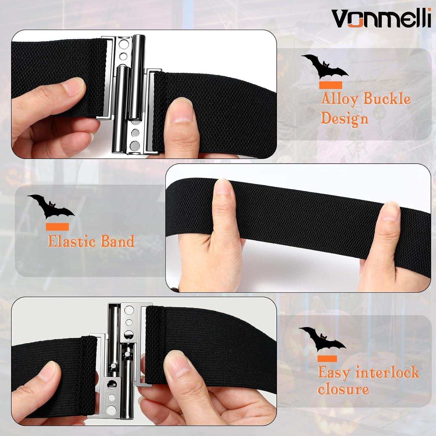 Cinturón Elástico Ancho VONMELLI para Mujeres - Ajustable Negro