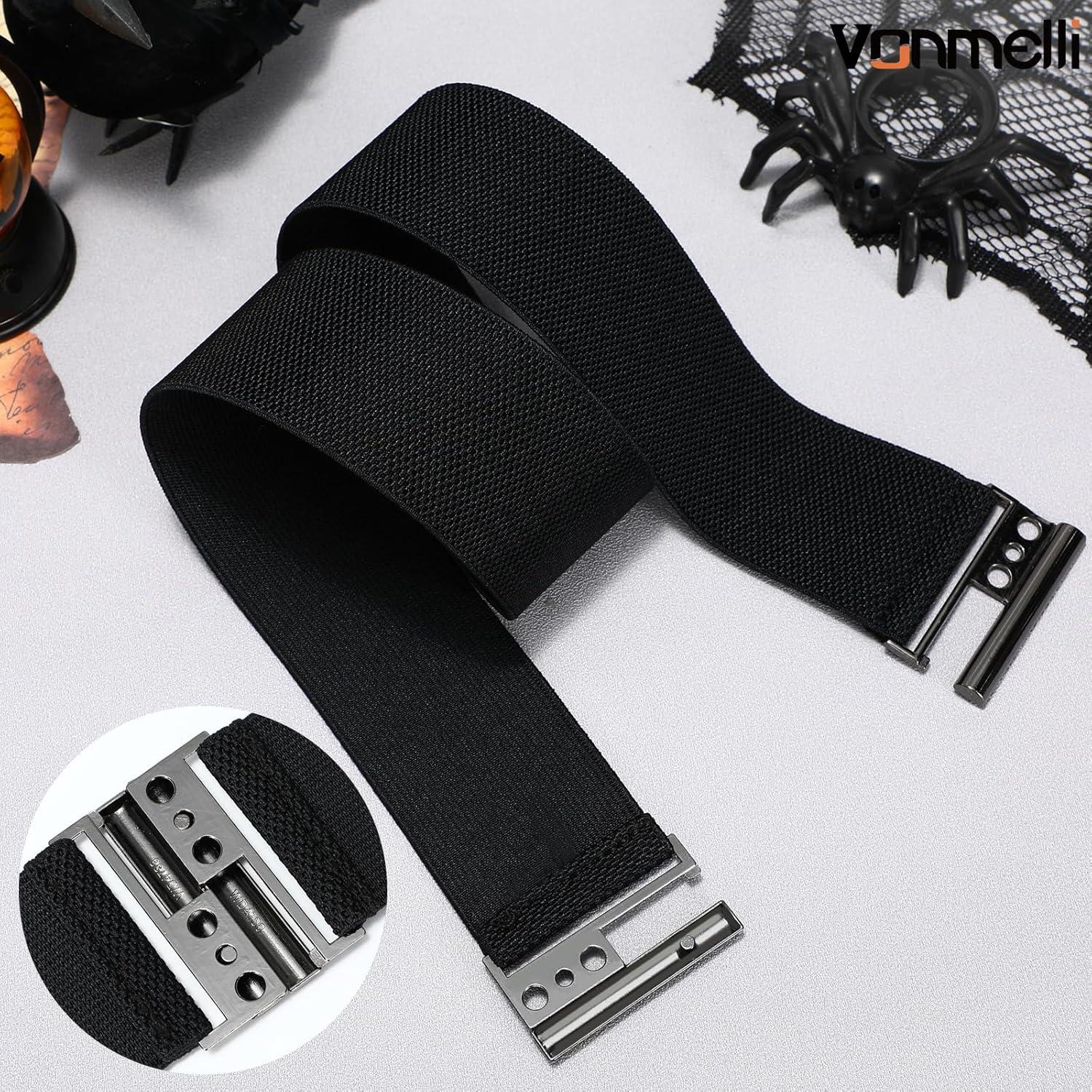 Cinturón Elástico Ancho VONMELLI para Mujeres - Ajustable Negro