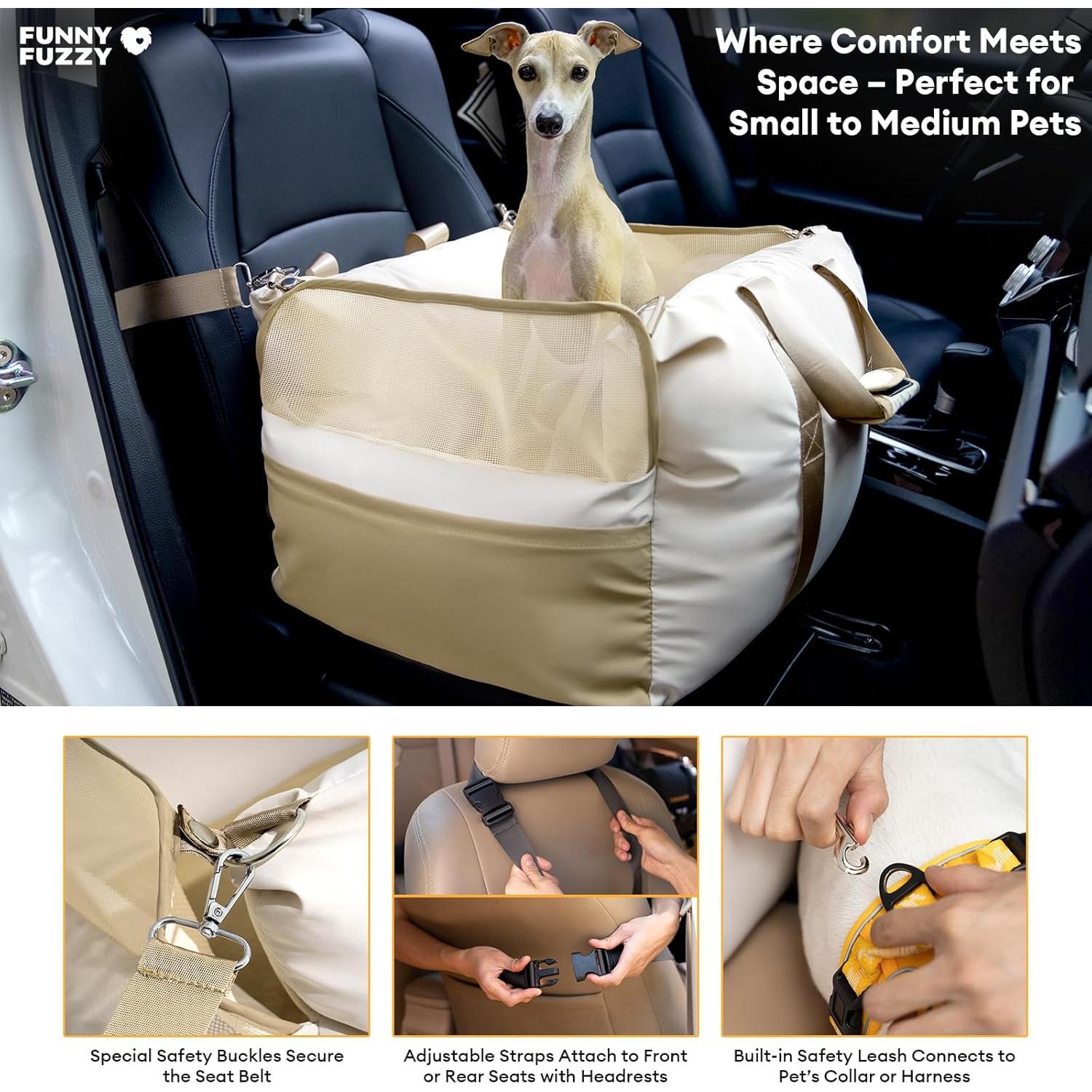 Asiento Elevador para Perros FUNNY FUZZY Beige 60x55cm