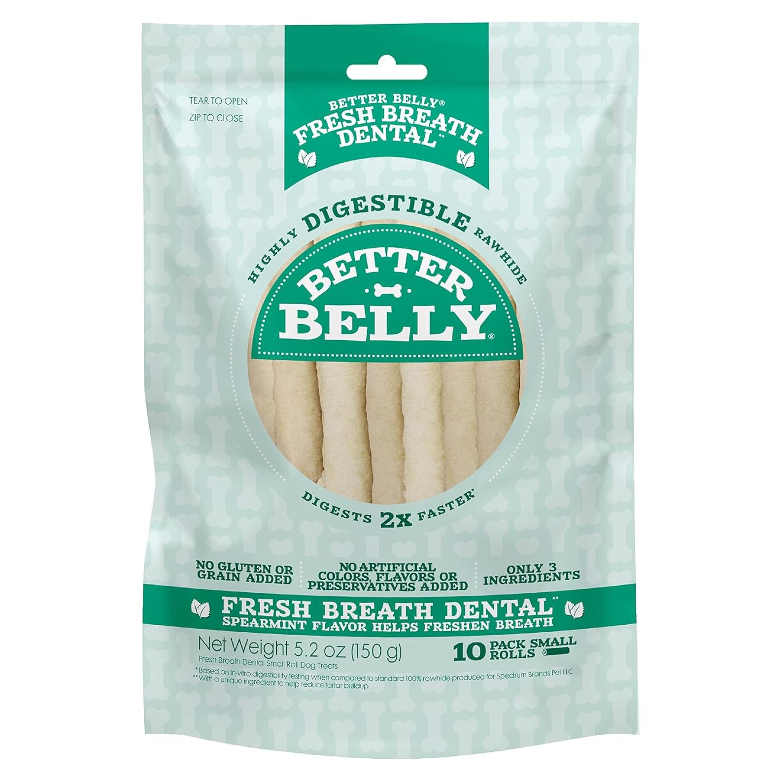 Masticables Dentales para Perros Better Belly Menta 10 Unidades