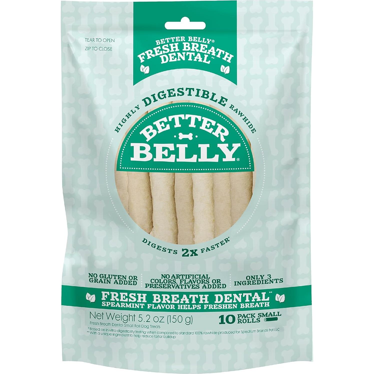 Masticables Dentales para Perros Better Belly Menta 10 Unidades