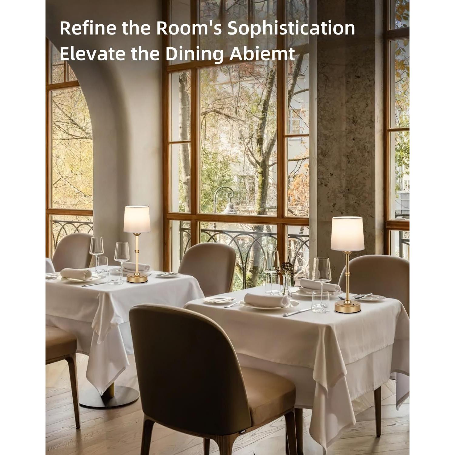 Lámpara de Mesa LED Dorada Recargable 6000mAh - Control Táctil