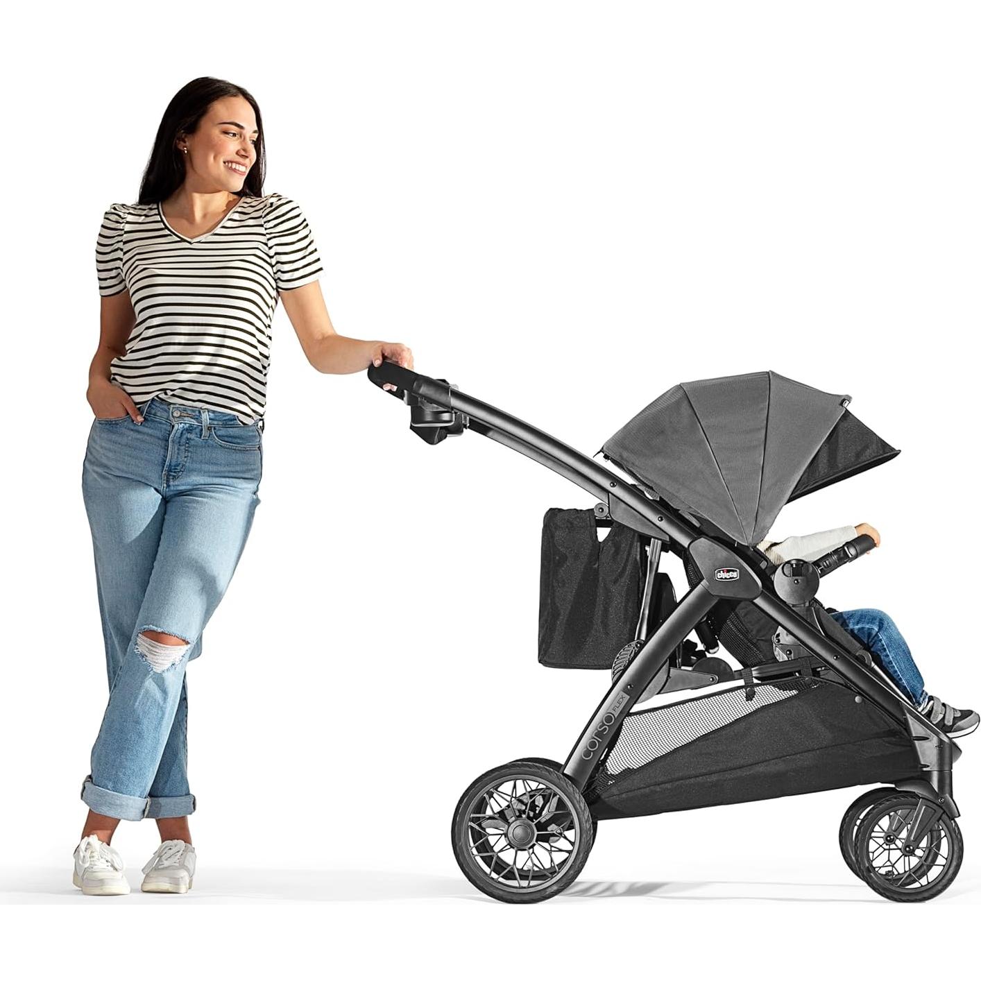 Cochecito Modular Chicco Corso Flex - Negro, Convertible Doble