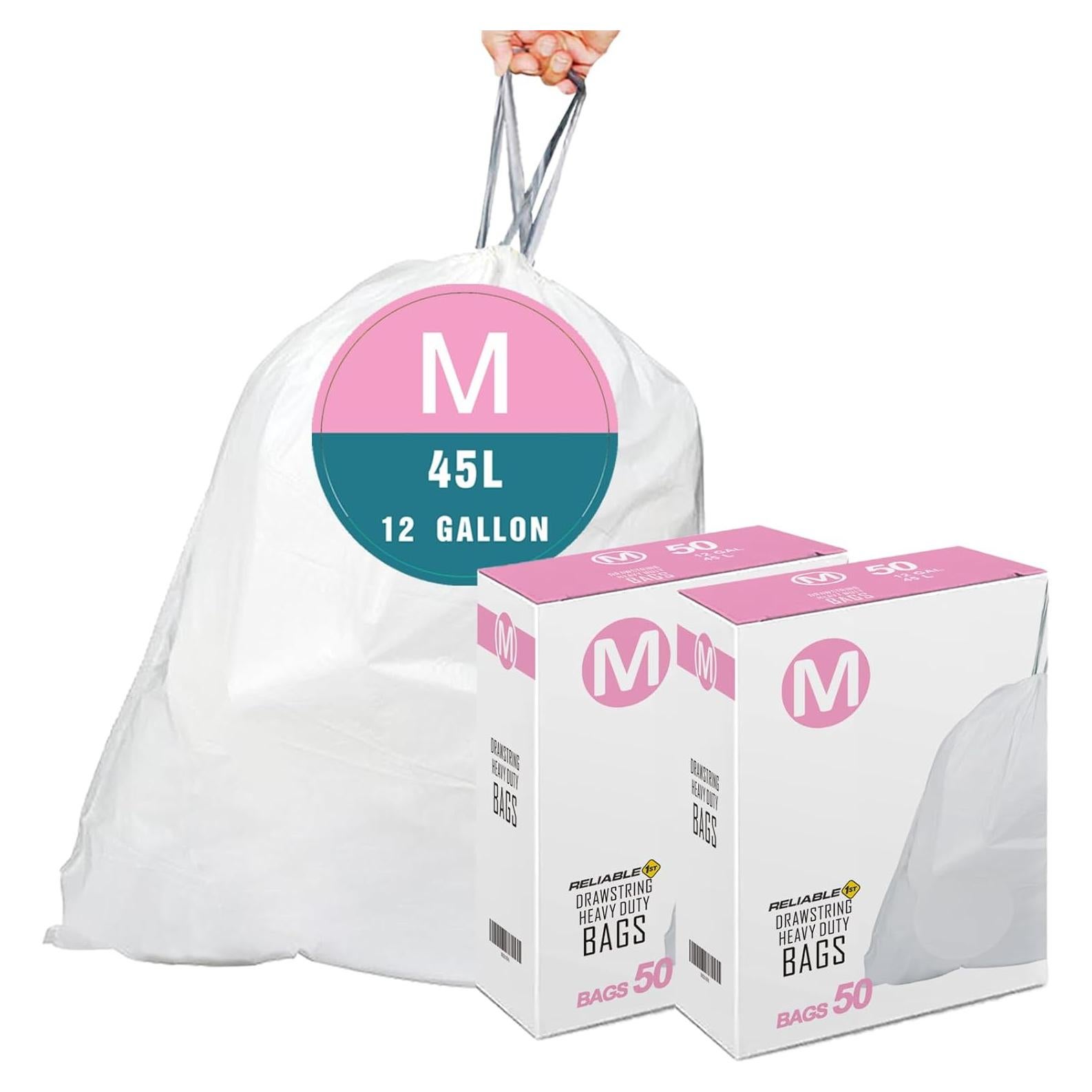 Bolsas de Basura Alta Resistencia Reliable1st 12 Galones 100 Unidades