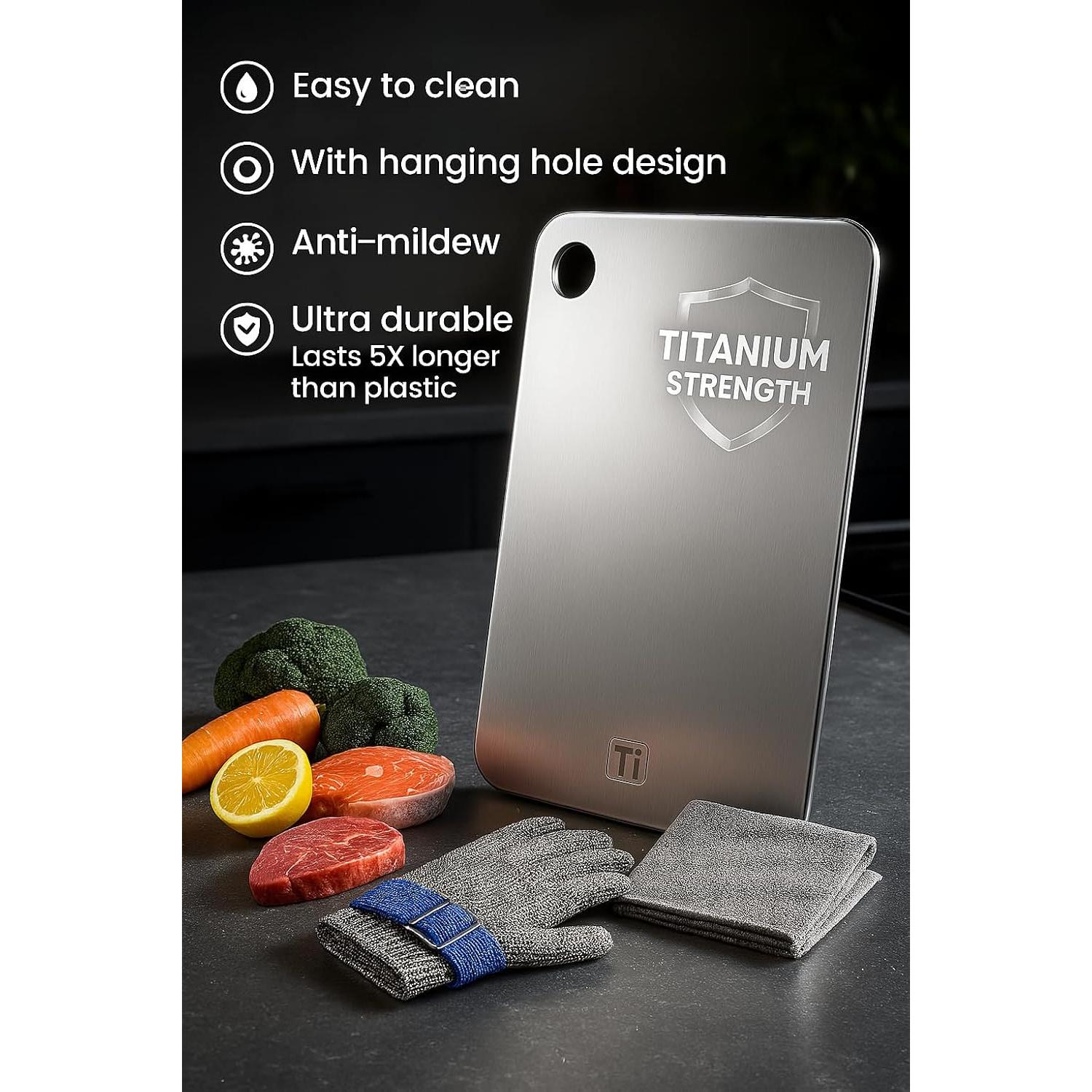 Tabla de Cortar de Titanio PADMASHANTI Mediana - Antimicrobiana