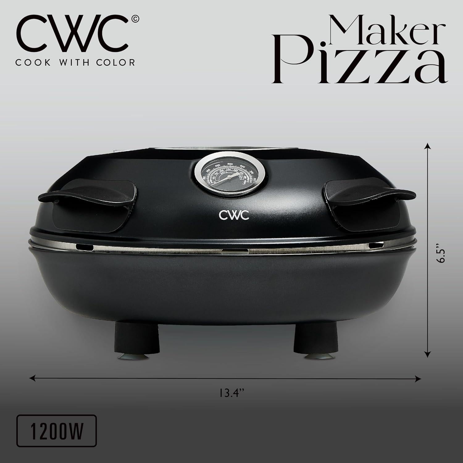 Horno Eléctrico de Pizza Cocina Con Color WPM2 30 cm Negro