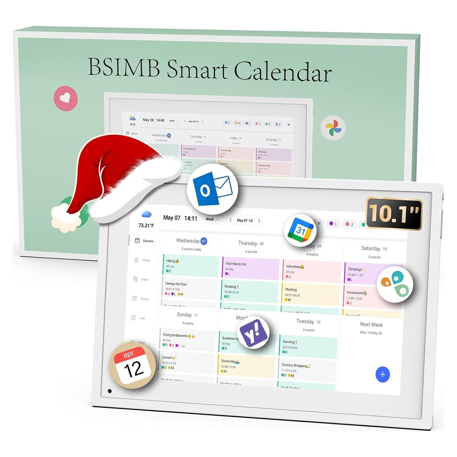 Calendario Digital Familiar BSIMB 10.1" Blanco - Pantalla Táctil