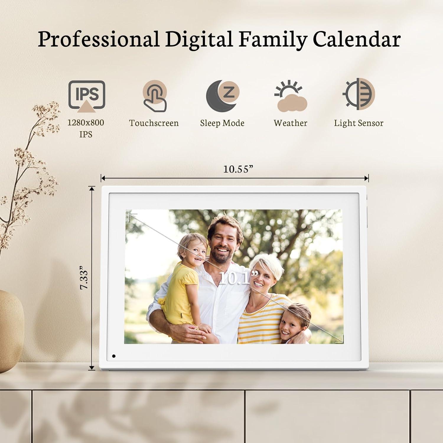 Calendario Digital Familiar BSIMB 10.1" Blanco - Pantalla Táctil