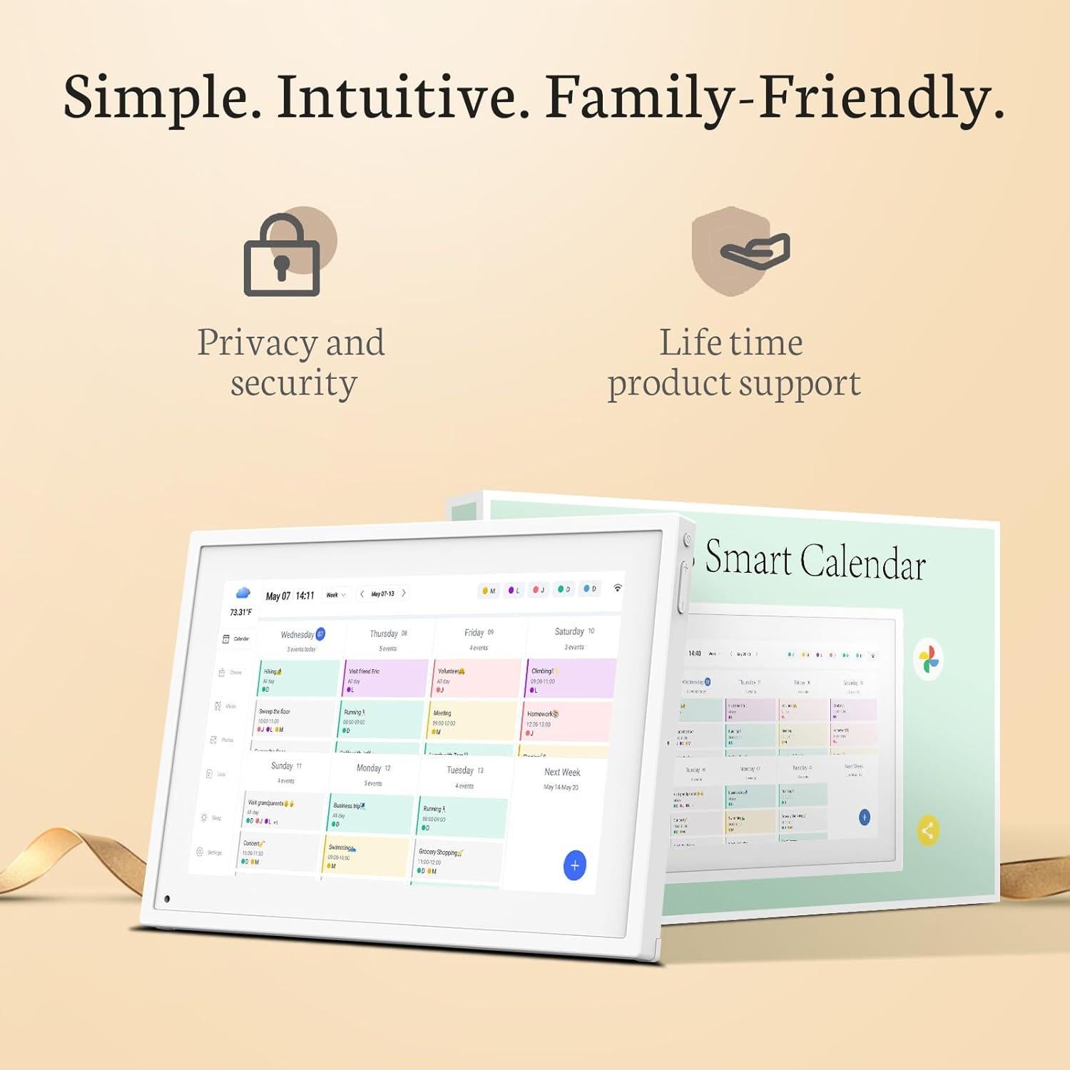 Calendario Digital Familiar BSIMB 10.1" Blanco - Pantalla Táctil