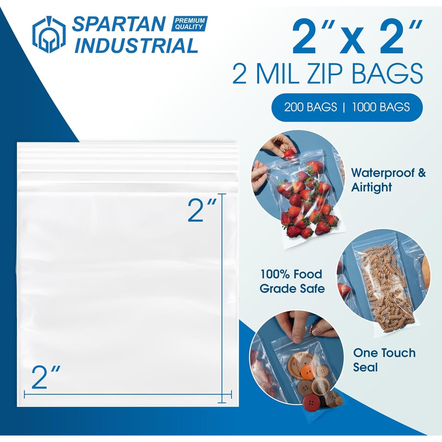 Bolsas Reclosables 2x2" Spartan Industrial - 1000 Unidades