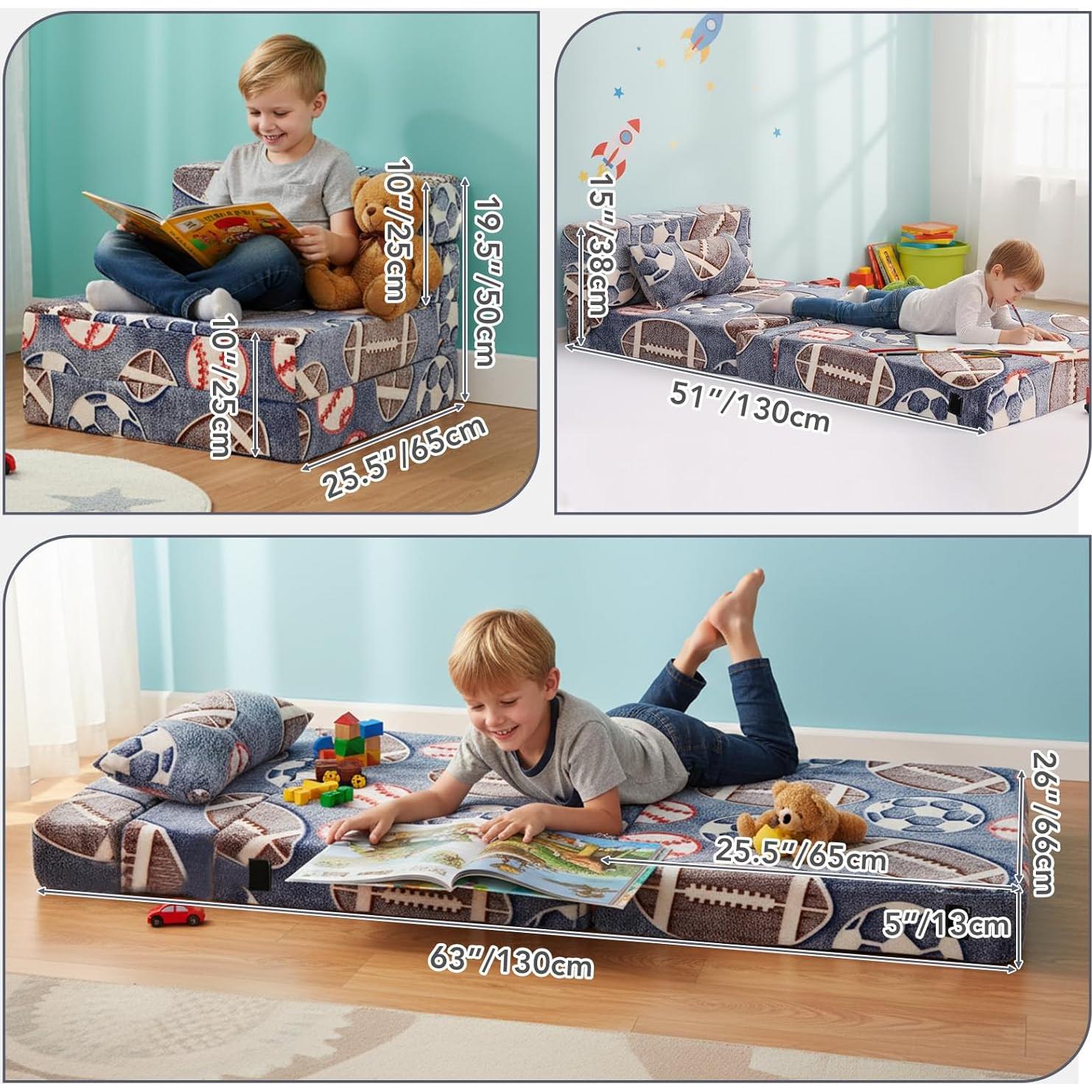 Sofá Cama Plegable Tiita para Niños con Almohada - 160x66 cm