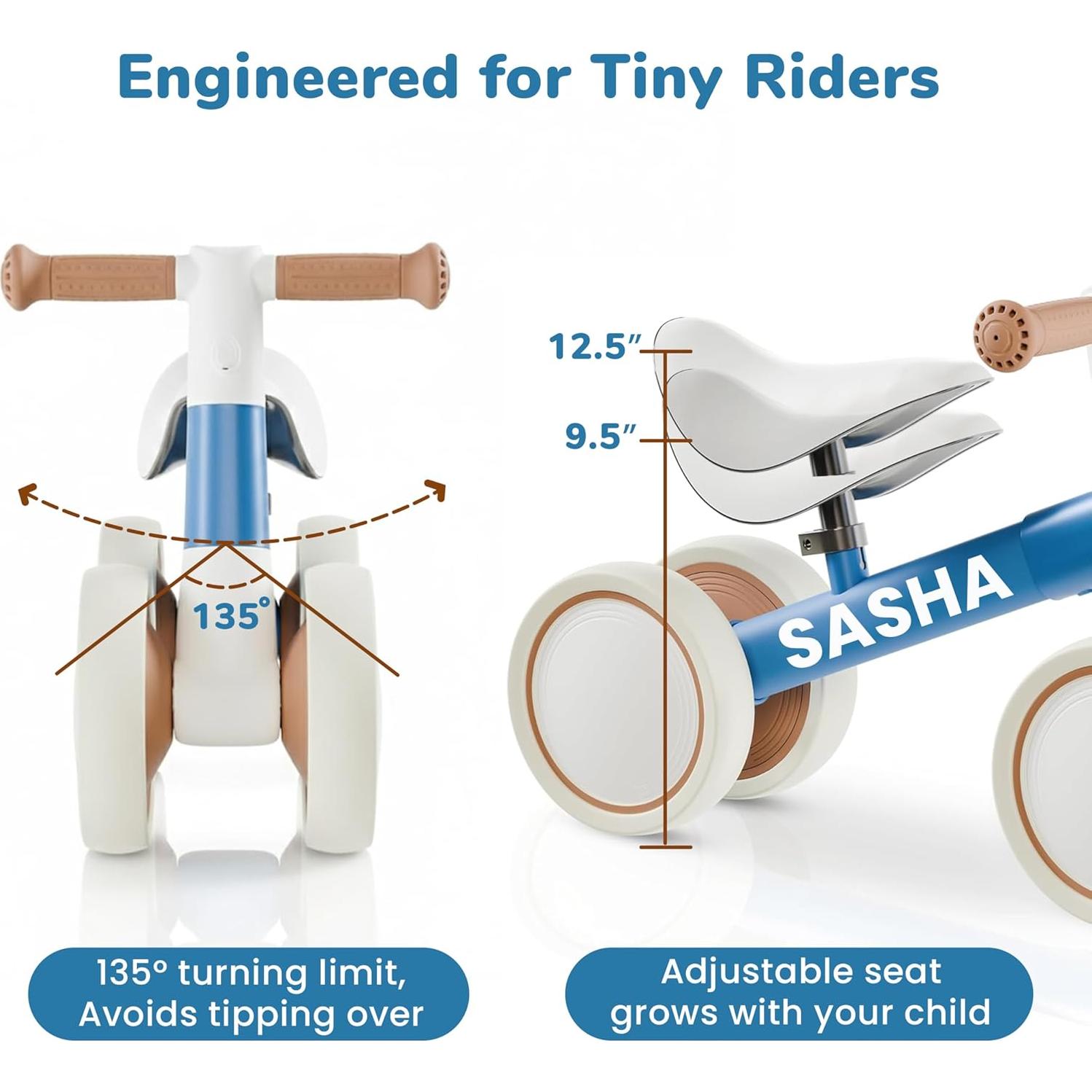 Bicicleta de Equilibrio MiniBike Azul Personalizable para Bebés
