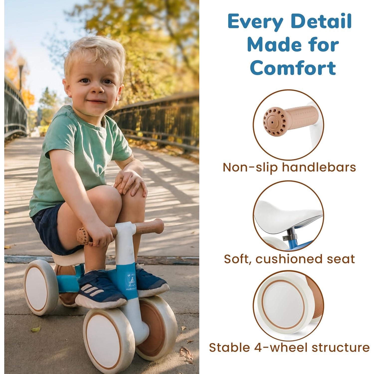 Bicicleta de Equilibrio MiniBike Azul Personalizable para Bebés