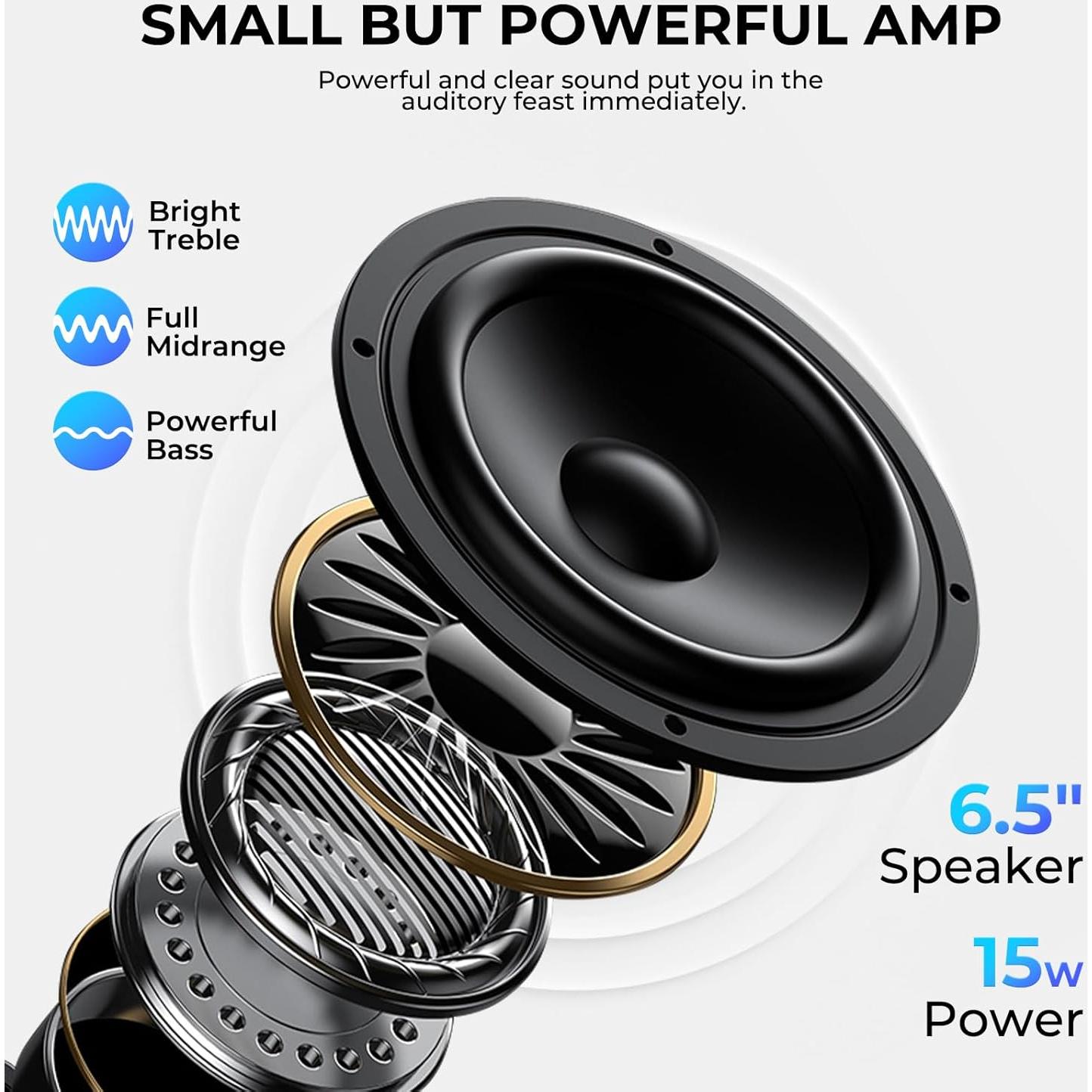 Amplificador de Bajo Vangoa 15W Portátil Negro para Práctica