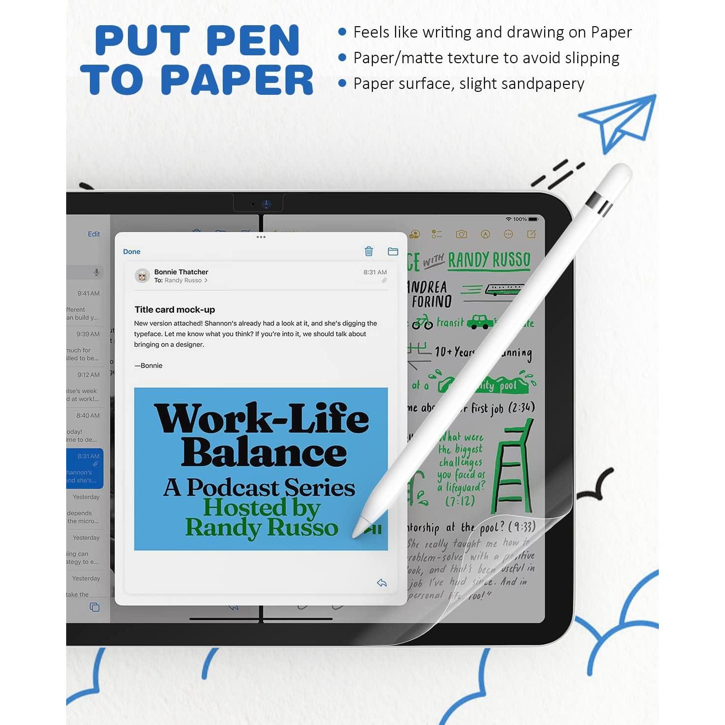 Protector de Pantalla Papel XIRON para iPad 10.9" 2 Pzas