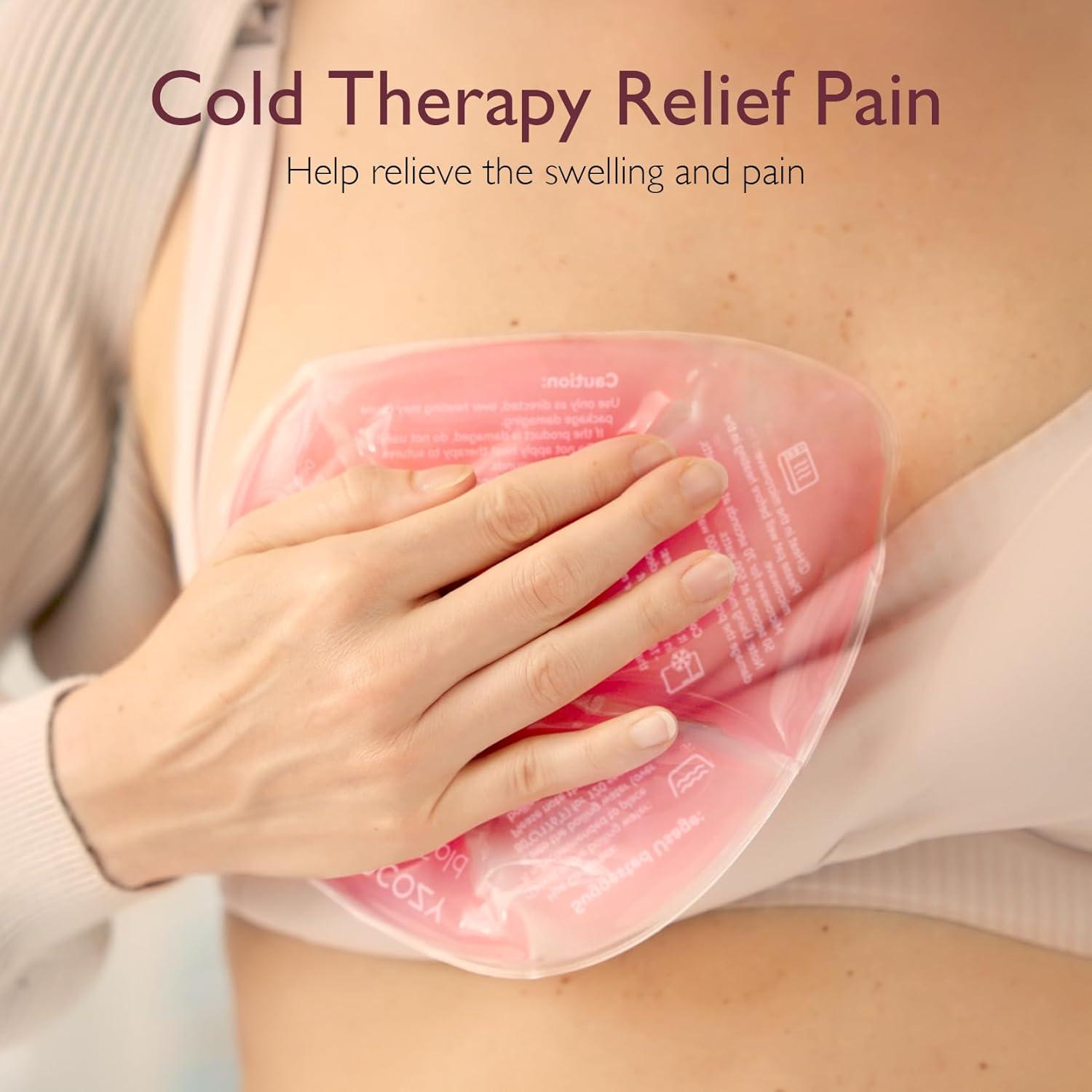 Paquete de Terapia para Senos Momcozy Rosa - Almohadillas Calientes y Frías