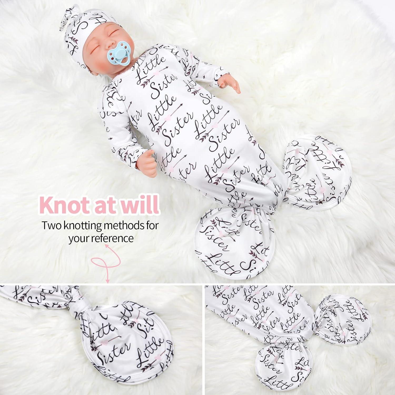 Vestido Anudado para Bebé Mikccer 0-6 Meses Suave y Transpirable