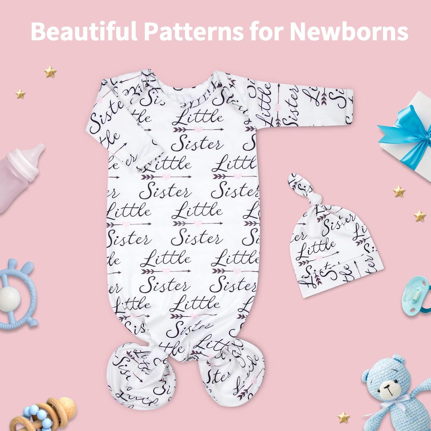 Vestido Anudado para Bebé Mikccer 0-6 Meses Suave y Transpirable