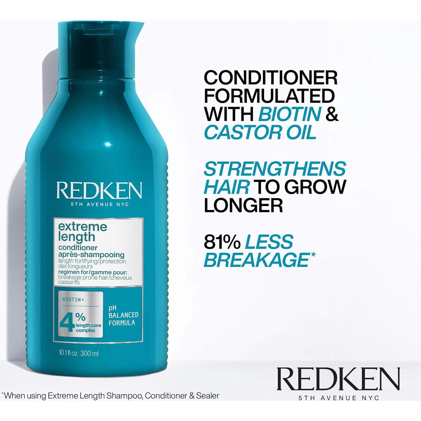 Champú Redken Extreme Length Biotina 3 Piezas - Crecimiento Saludable