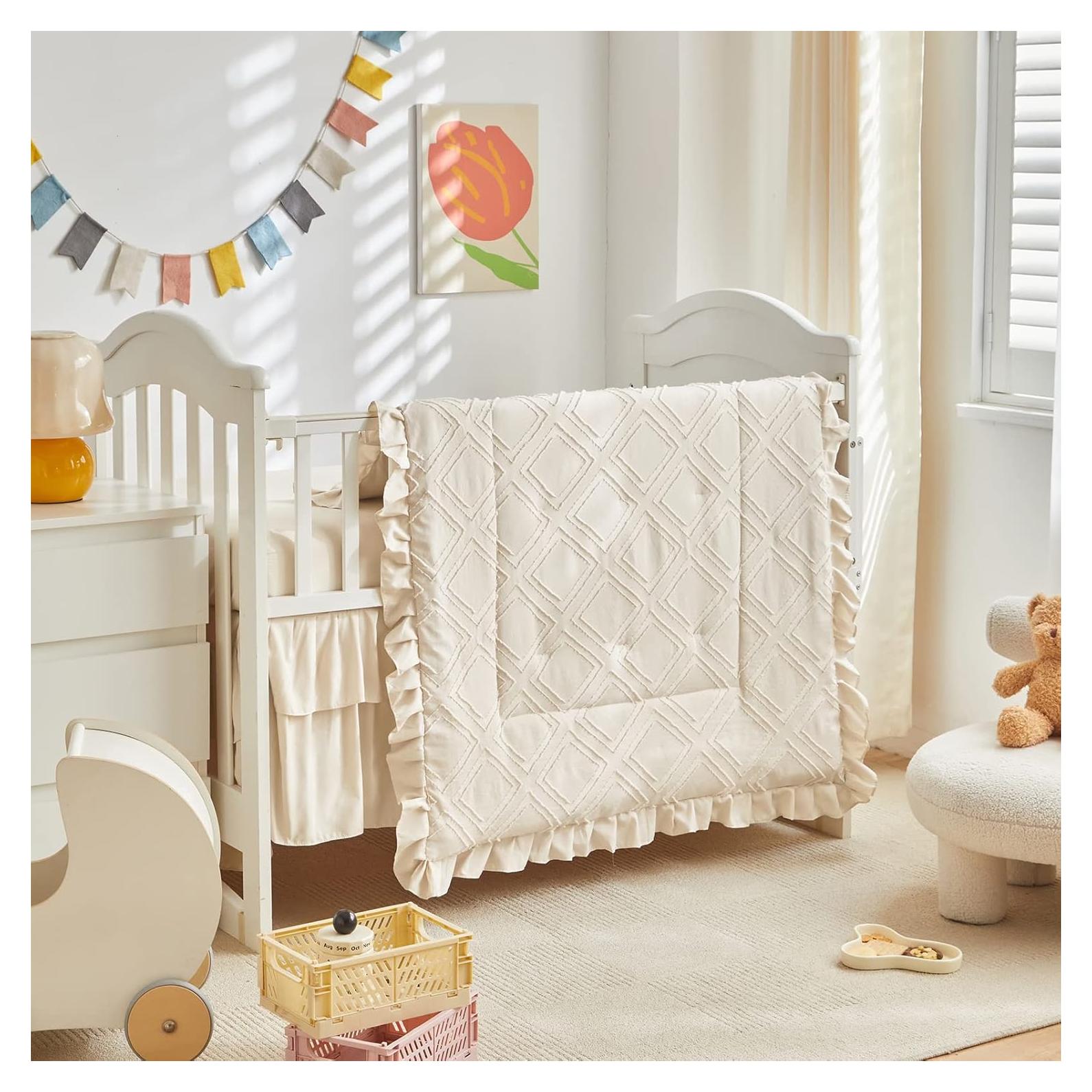 Juego de Ropa de Cuna 3 Piezas UOZZI BEDDING Boho Crema