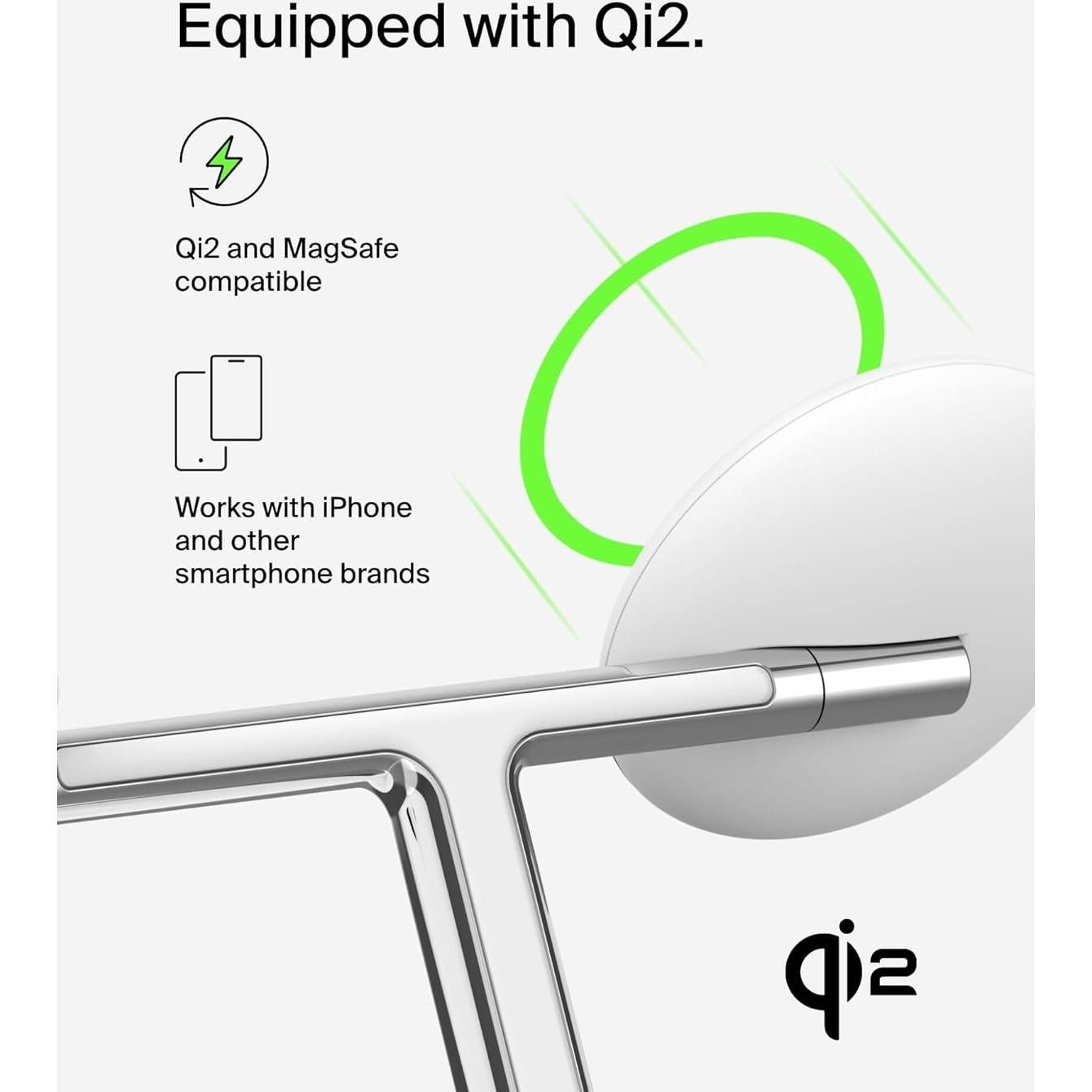 Soporte de Carga Inalámbrica 3-en-1 Belkin Qi2 15W Blanco