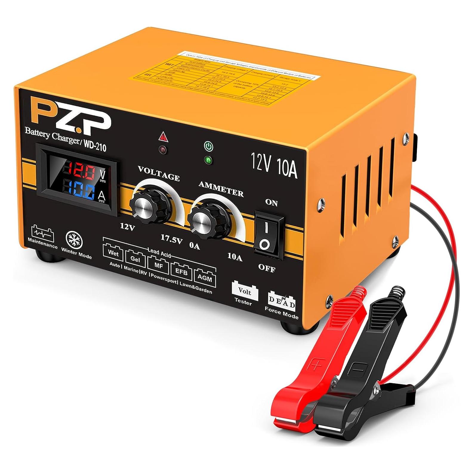 Cargador de Batería Manual PZP 12V 0-10A Ajustable