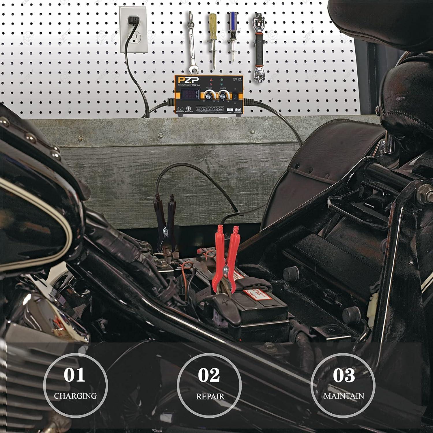 Cargador de Batería Manual PZP 12V 0-10A Ajustable