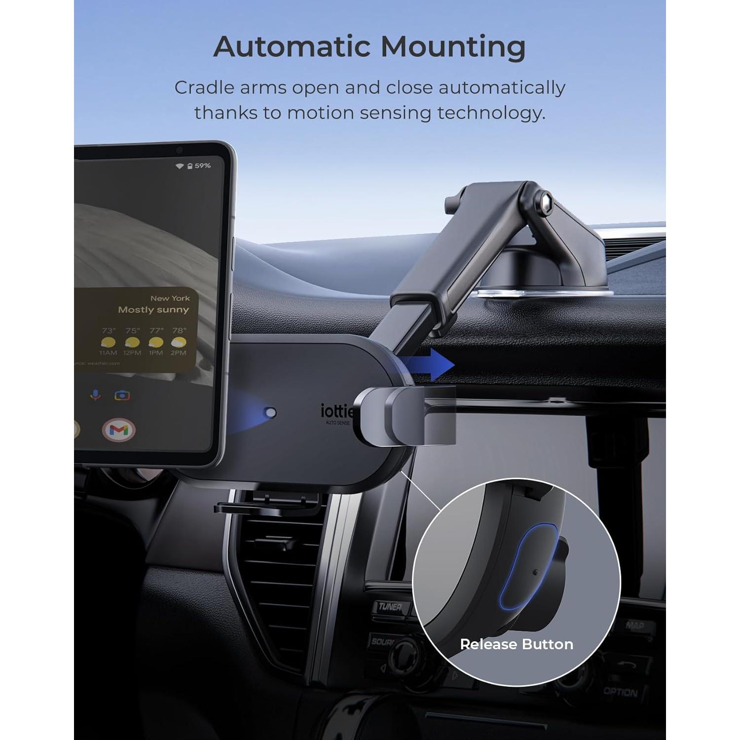 Cargador Inalámbrico para Auto iOttie Auto Sense 2 Fold Qi